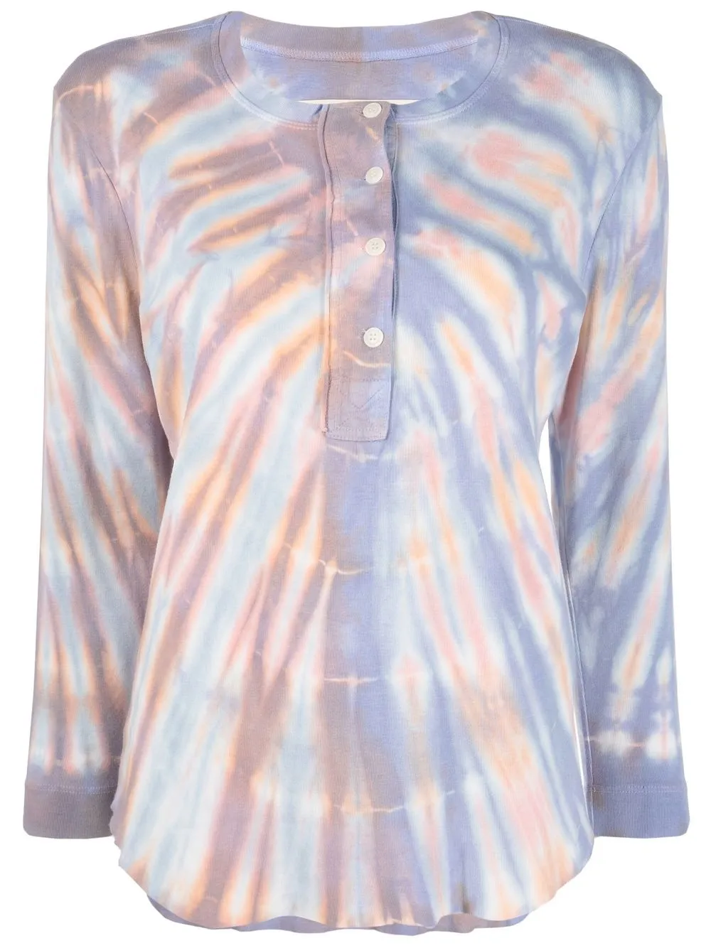 

Raquel Allegra Henley tie-dye print top - Blue