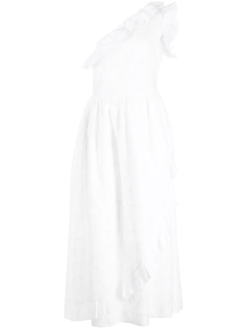 

Batsheva vestido midi con un hombros descubiertos - Blanco