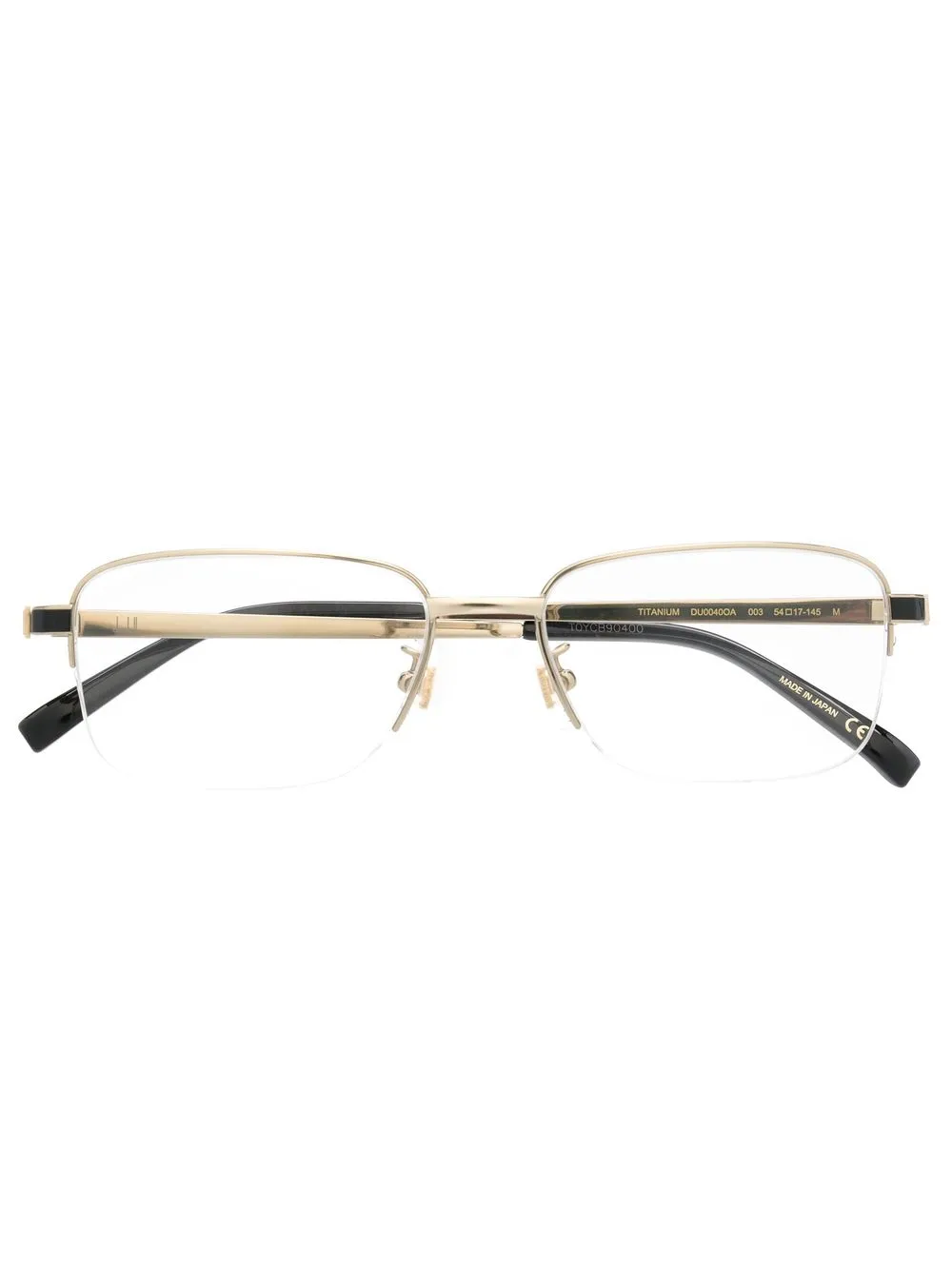 

Dunhill rectangle-frame titanium glasses - Gold