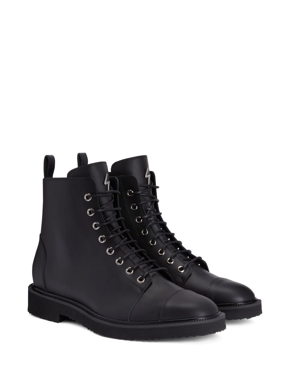 Shop Giuseppe Zanotti Chris Leather Ankle Boots In Schwarz