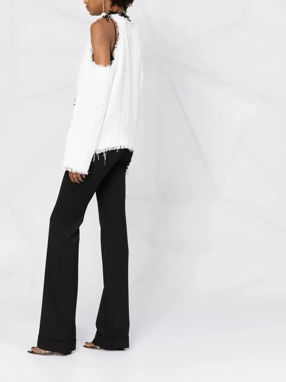 Balmain Boucle Knit Jacket In 白色