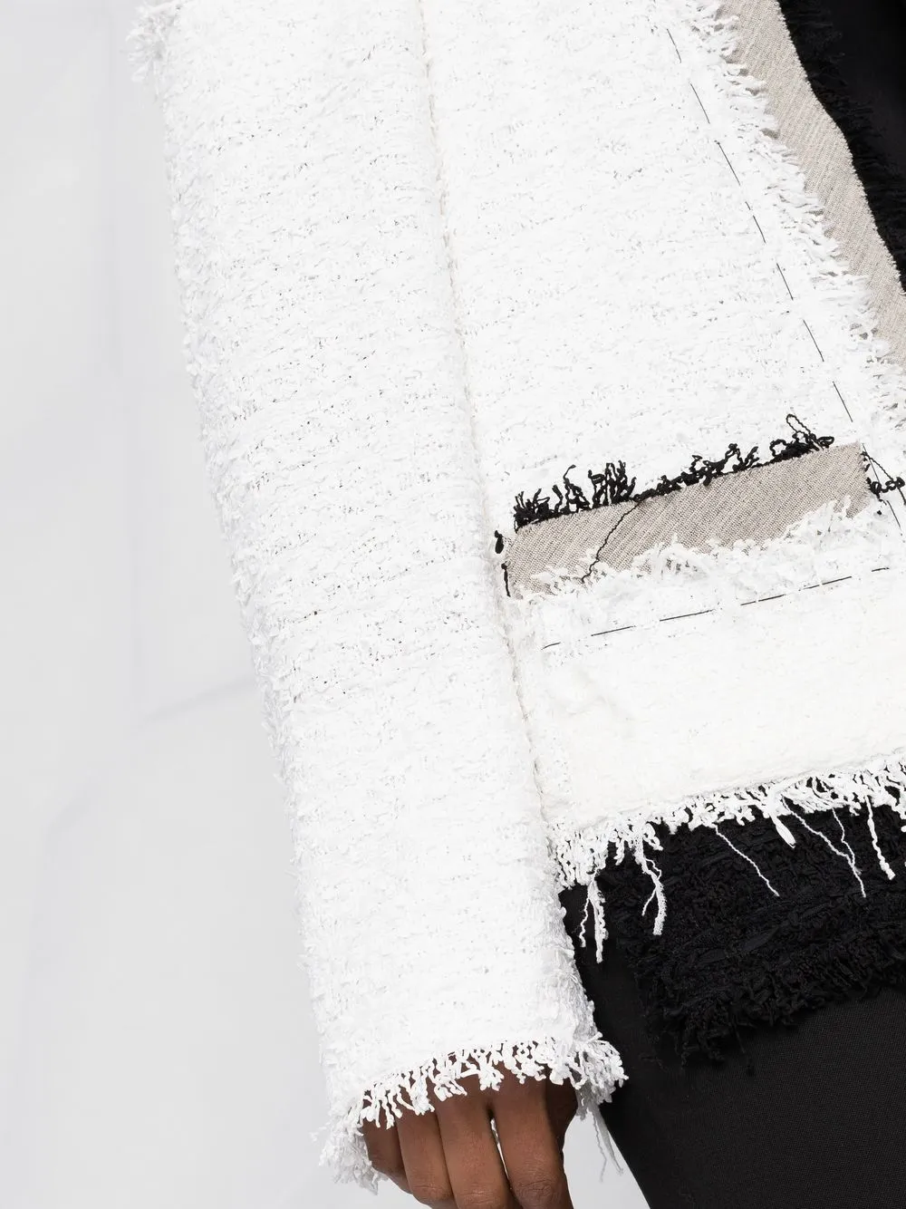 Balmain Boucle Knit Jacket In 白色