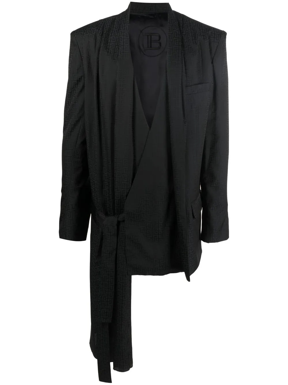 

Balmain blazer con monograma y doble botonadura - Negro