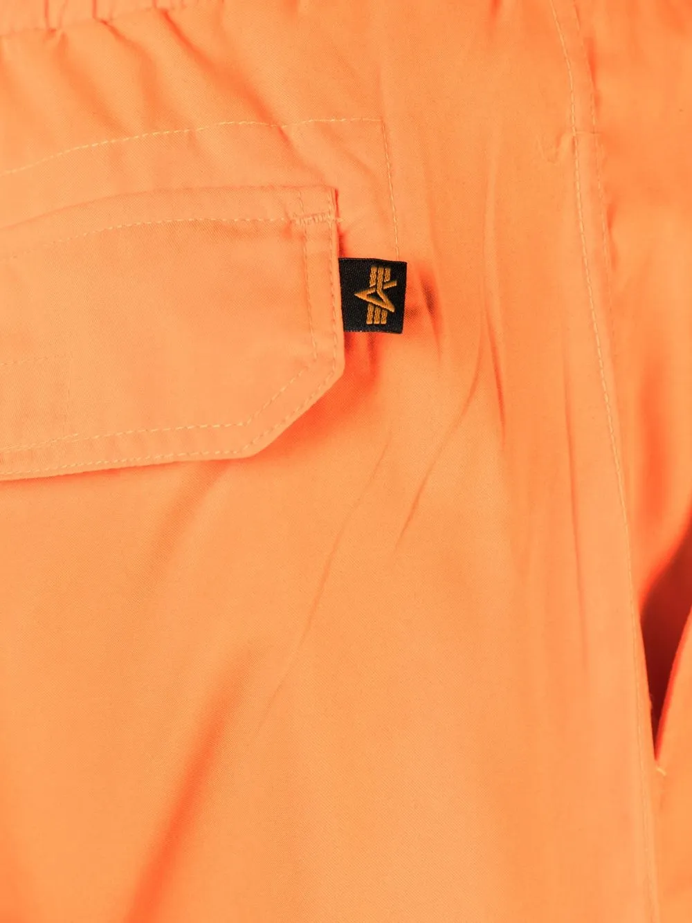 Shop Alpha Industries Logo-patch Swim Shorts In Orange