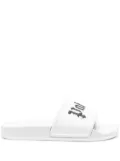 Palm Angels logo-print open-toe slides - White