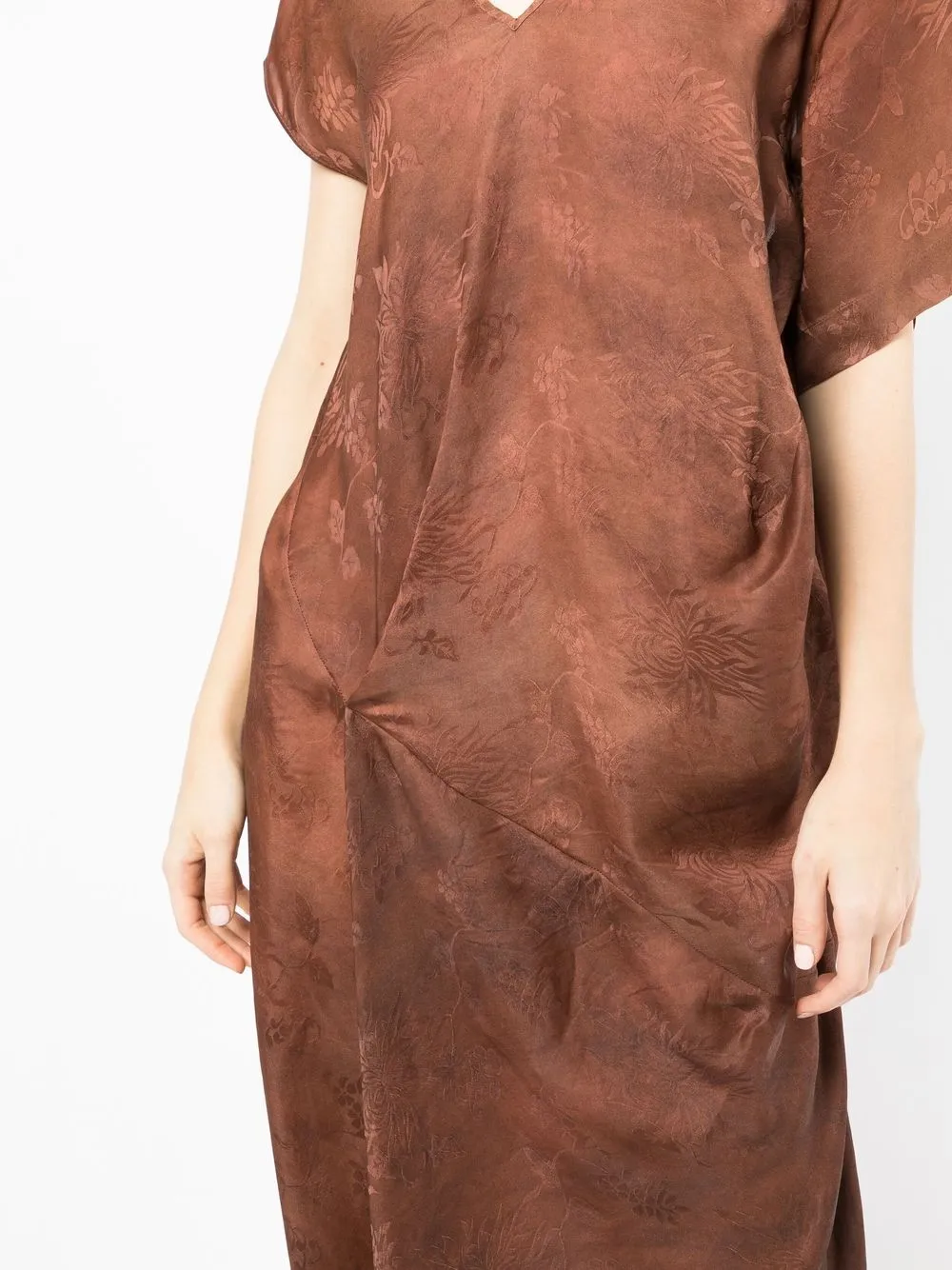 Uma Wang Asymmetric Shift Dress In Braun