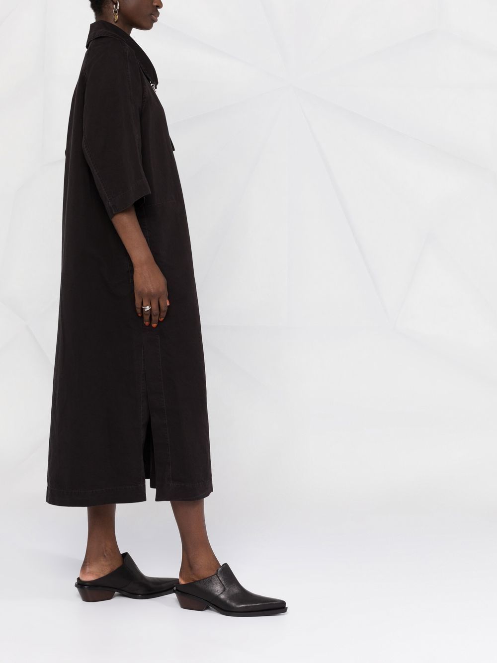 Shop Lemaire Long Shirt Dress In Black