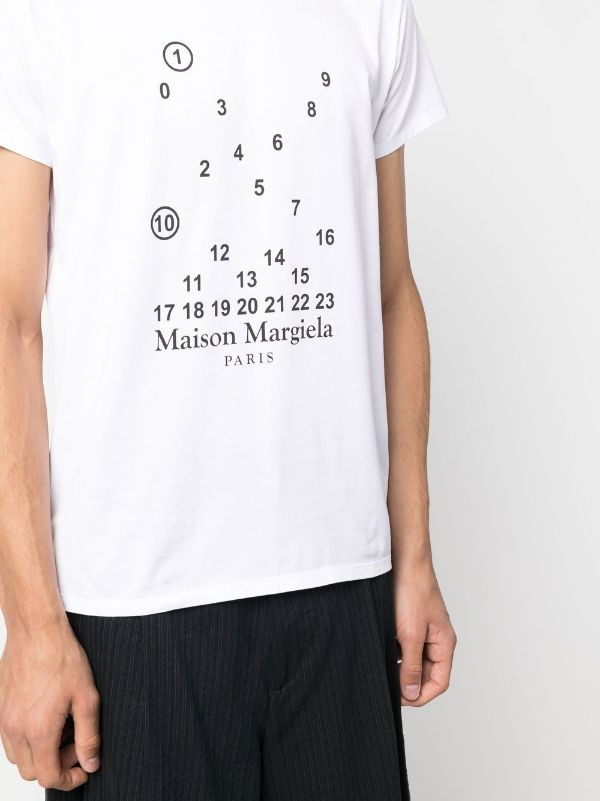 Maison Margiela numbers-motif Cotton T-shirt - Farfetch