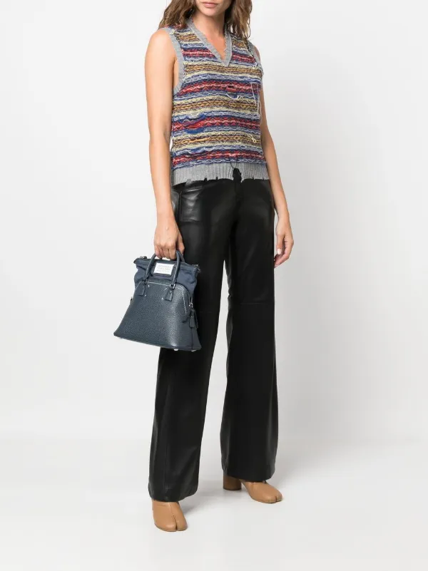 ショルダーバッグ MAISON MARGIELA NAVY BLUE LEATHER MINI 5AC HANDBAG Maison Margiela Mini 5AC Classique top-handle Bag | Blue