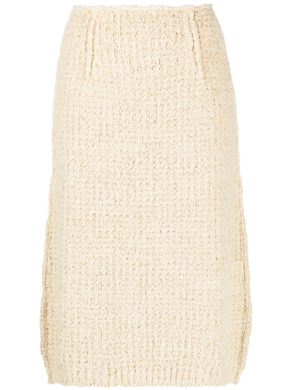 Maison Margiela tweed straight midi-skirt - Neutrals