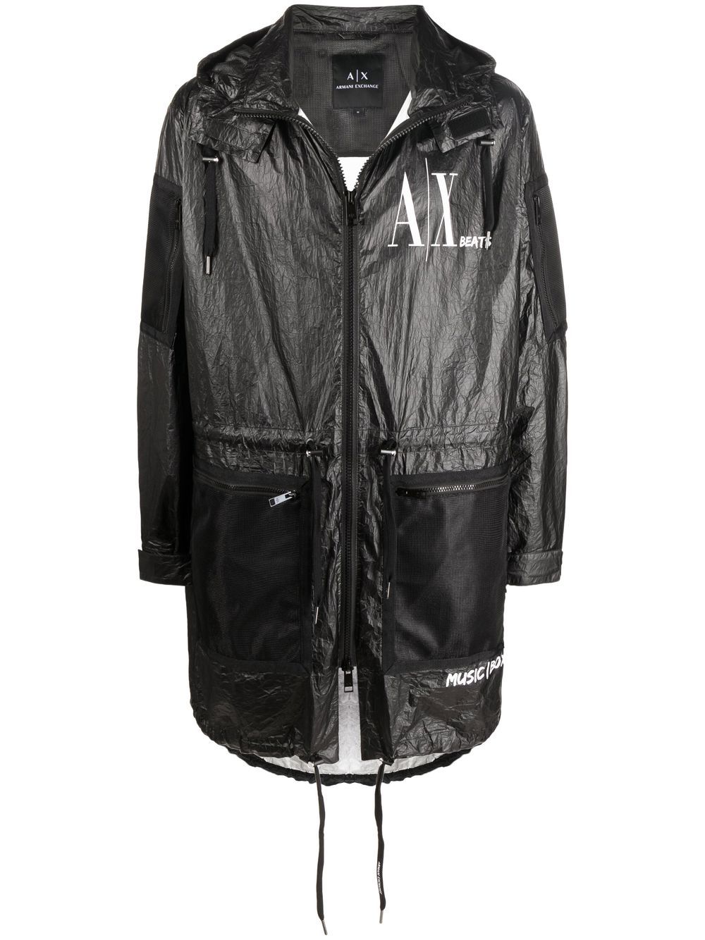 

Armani Exchange Beats hooded parka jacket - Black