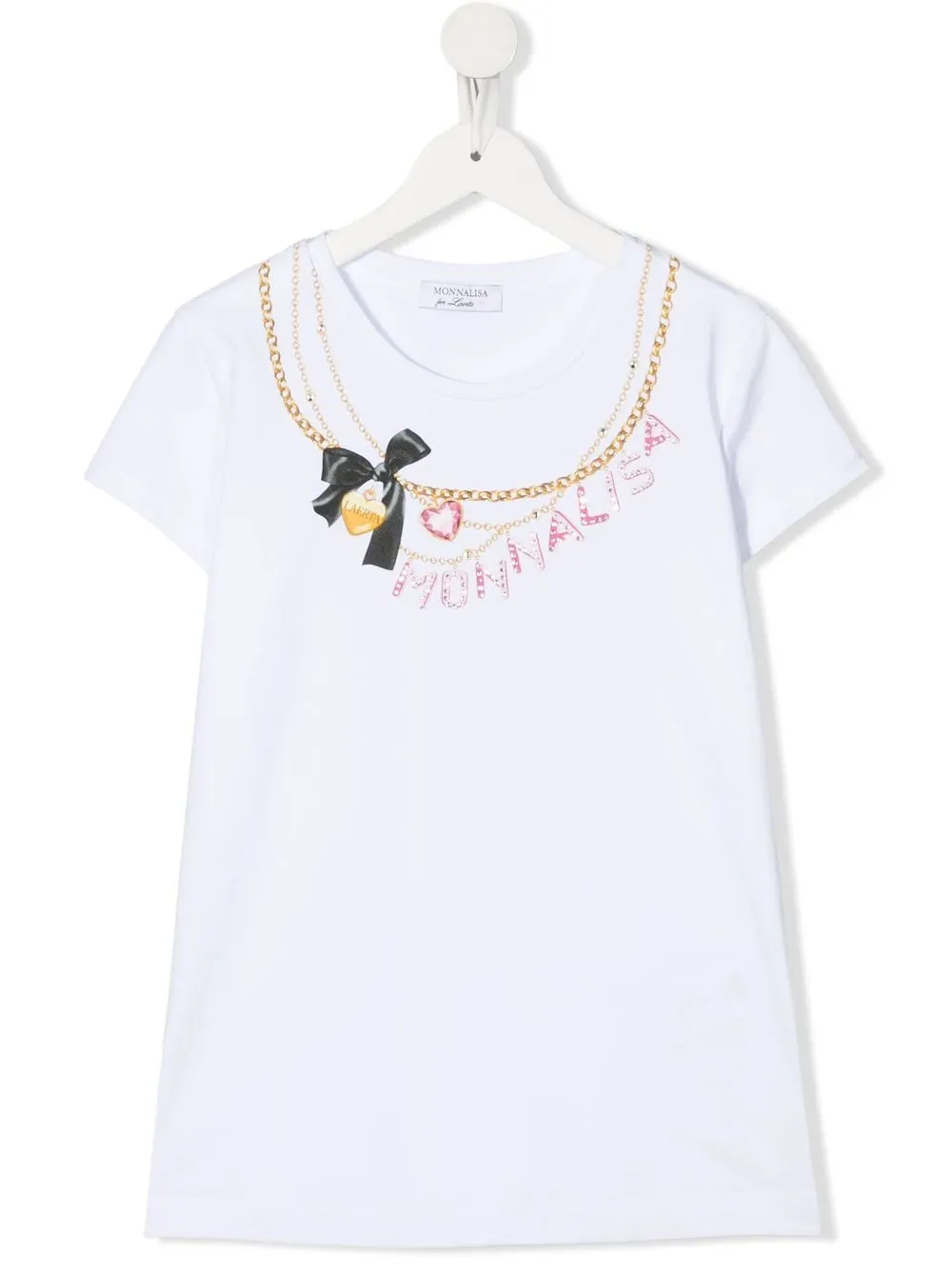 

Monnalisa playera con logo estampado - Blanco