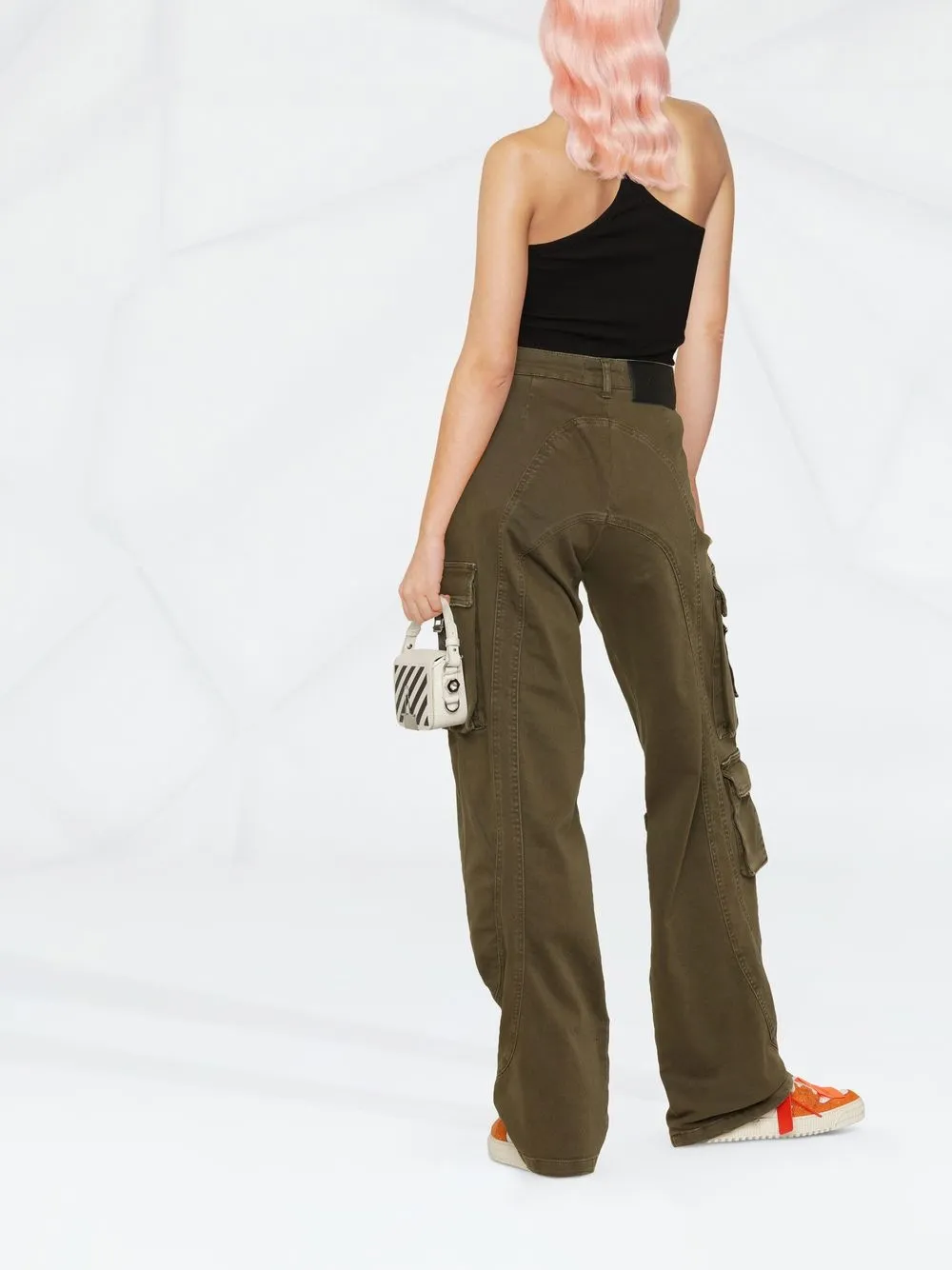  Off-white Logo-print One-shoulder Top - Black 