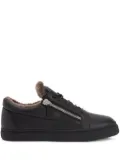 Giuseppe Zanotti shearling-trimmed leather sneakers - Black