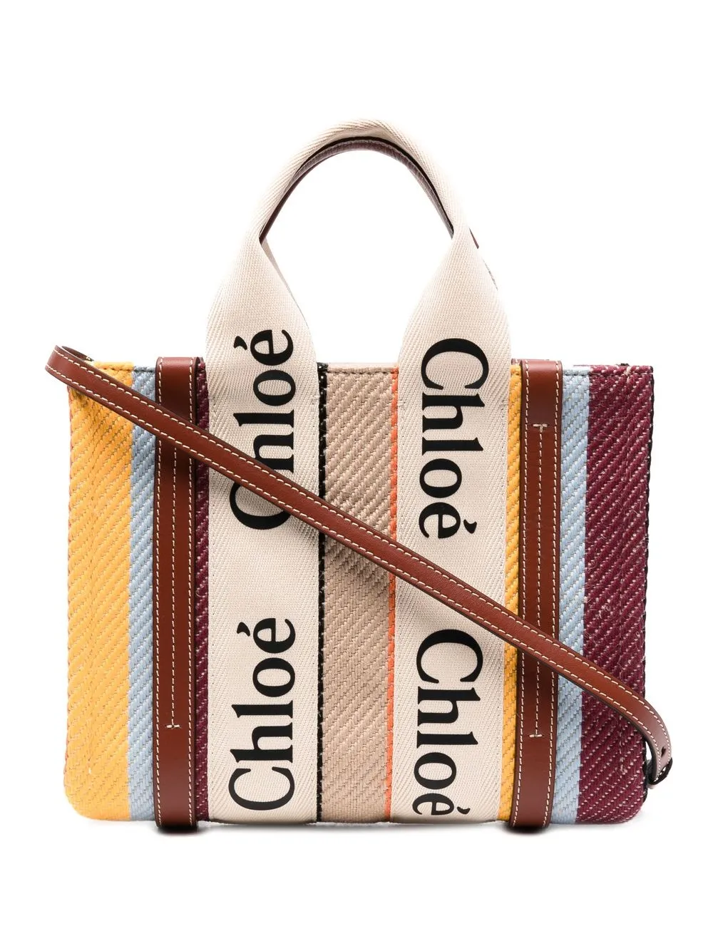 

Chloé tote con franja del logo - Neutro