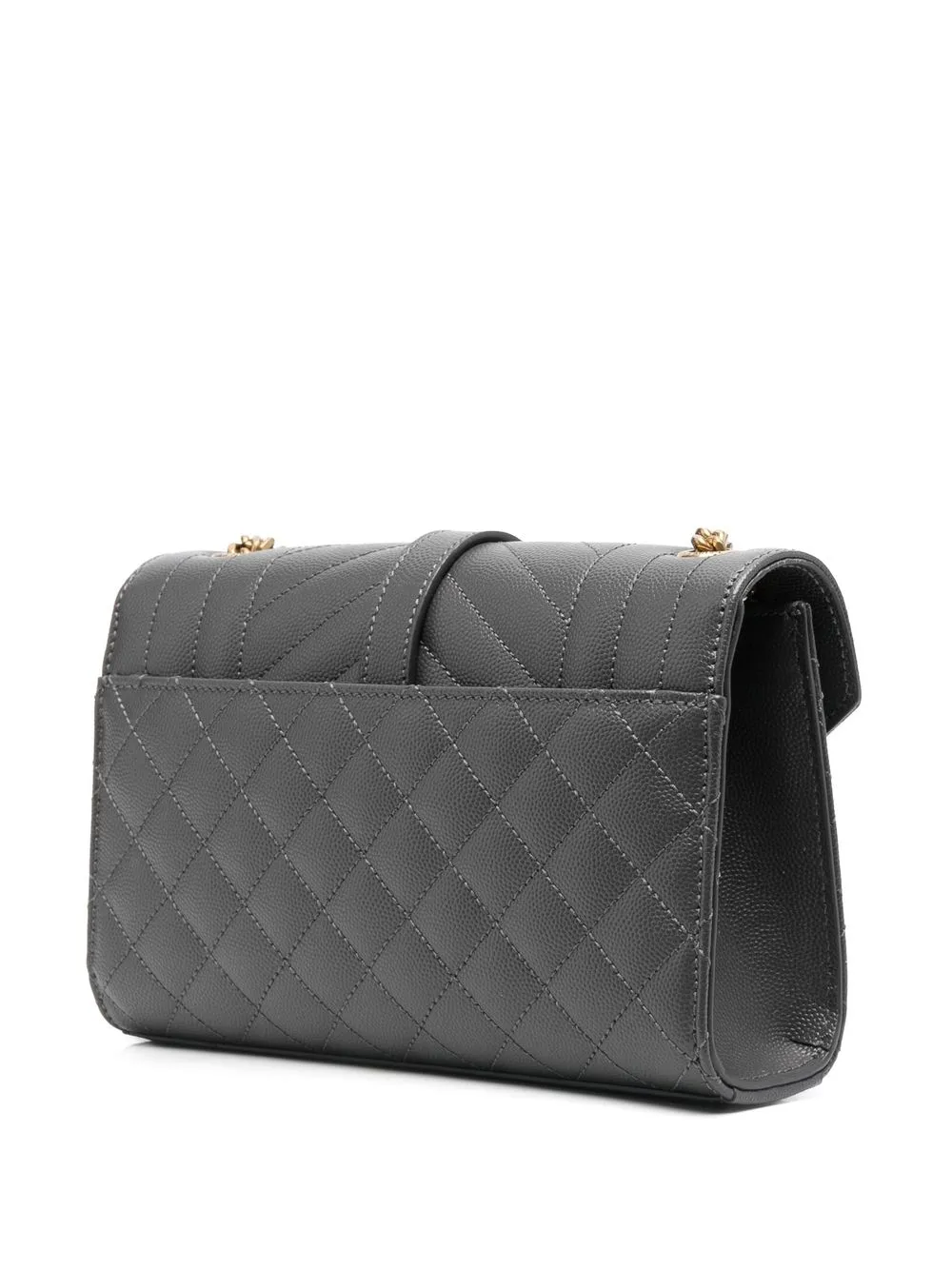 Shop Saint Laurent Small Triquilt Shoulder Bag In Grau