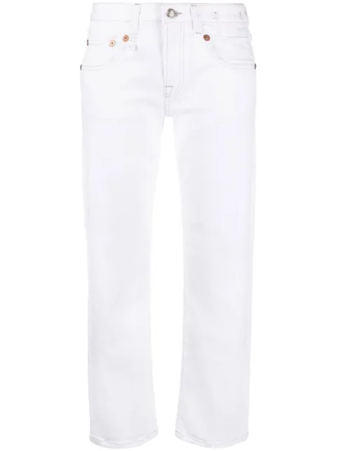 R13 distressed-edge straight-leg jeans