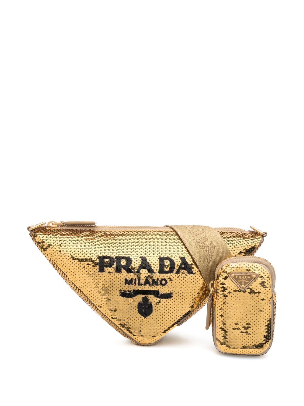 prada sequin triangle bag