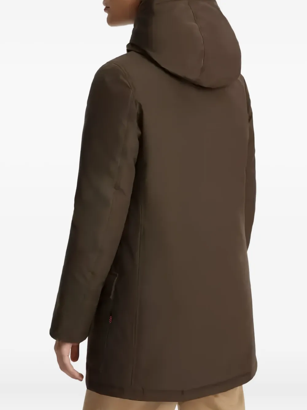 Woolrich Fur-trimmed Hooded Jacket In Brown