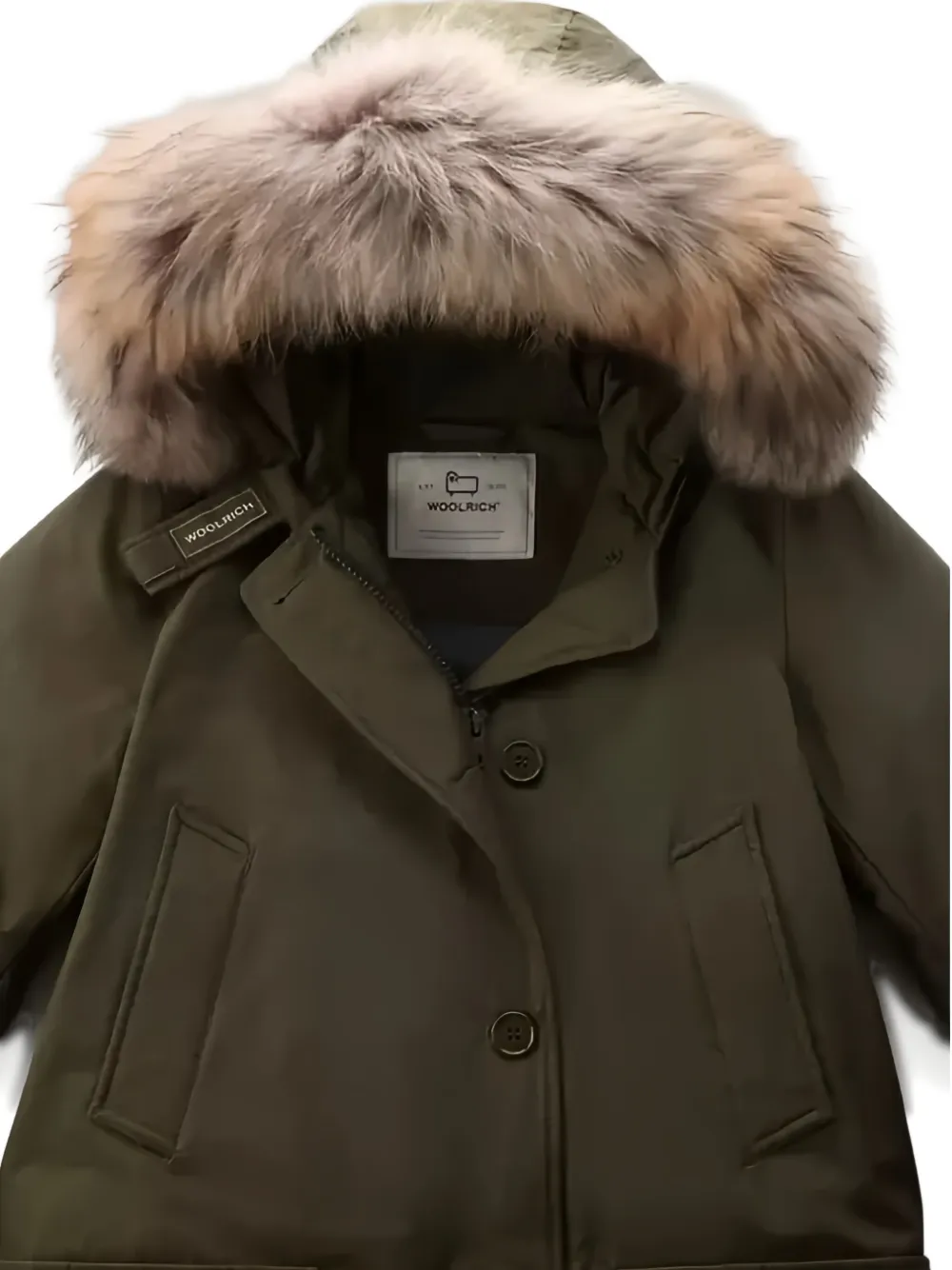 Woolrich Fur-trimmed Hooded Jacket In Brown