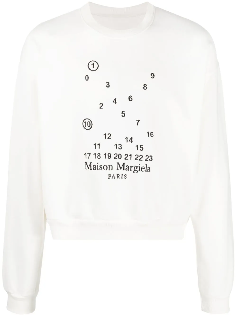 Shop Maison Margiela Logo-print Cotton Sweatshirt In White