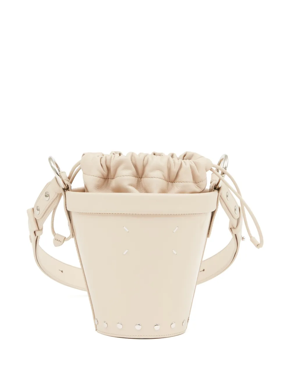 Maison Margiela Fire leren bucket-tas Beige