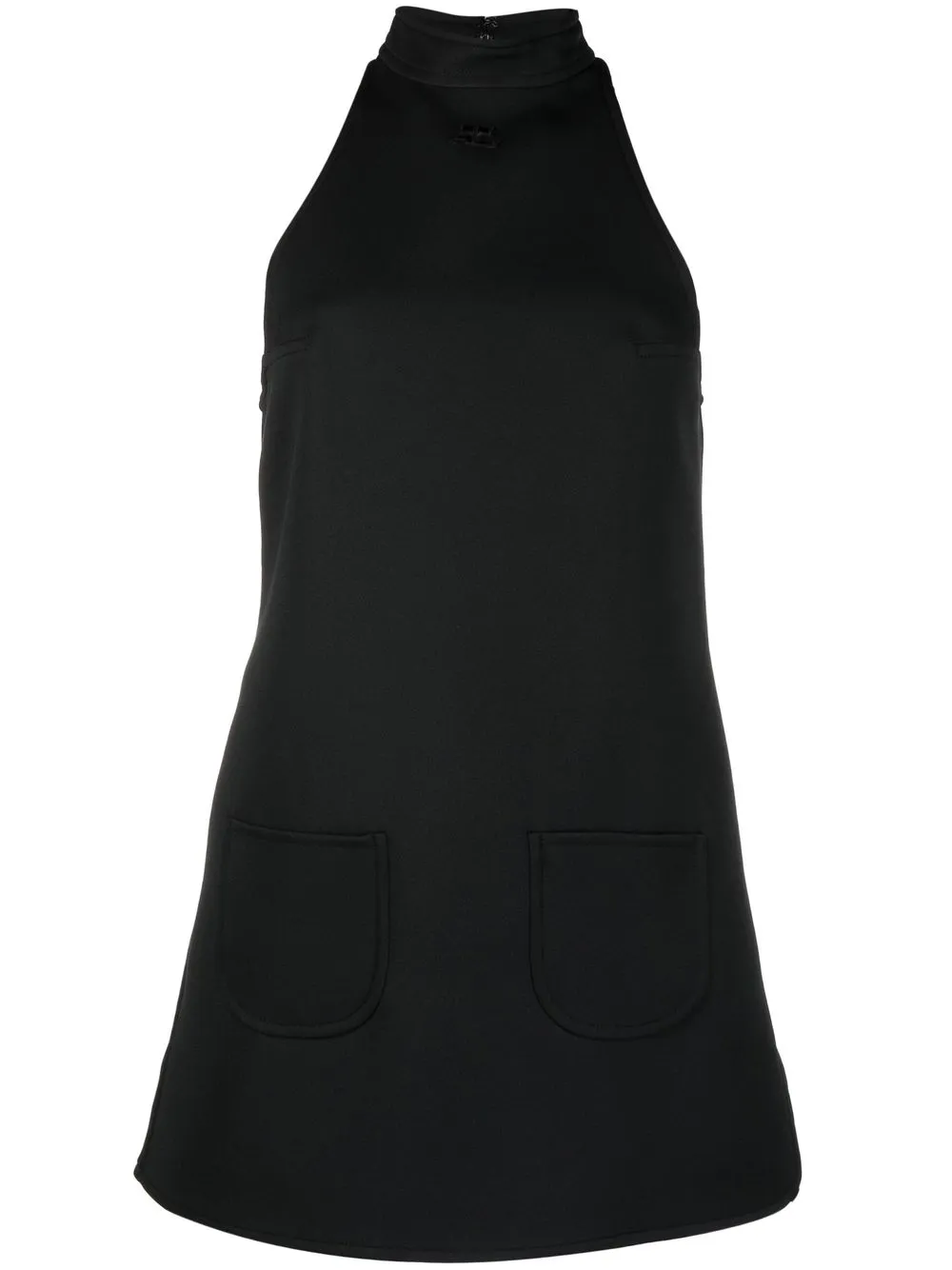 

Courrèges logo-embroidered A-line mini dress - Black