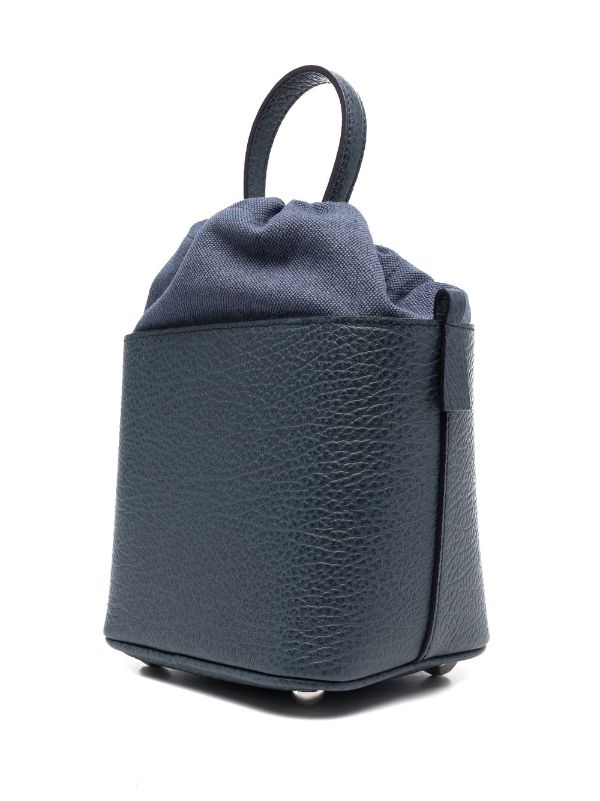 Bucket bag black grain