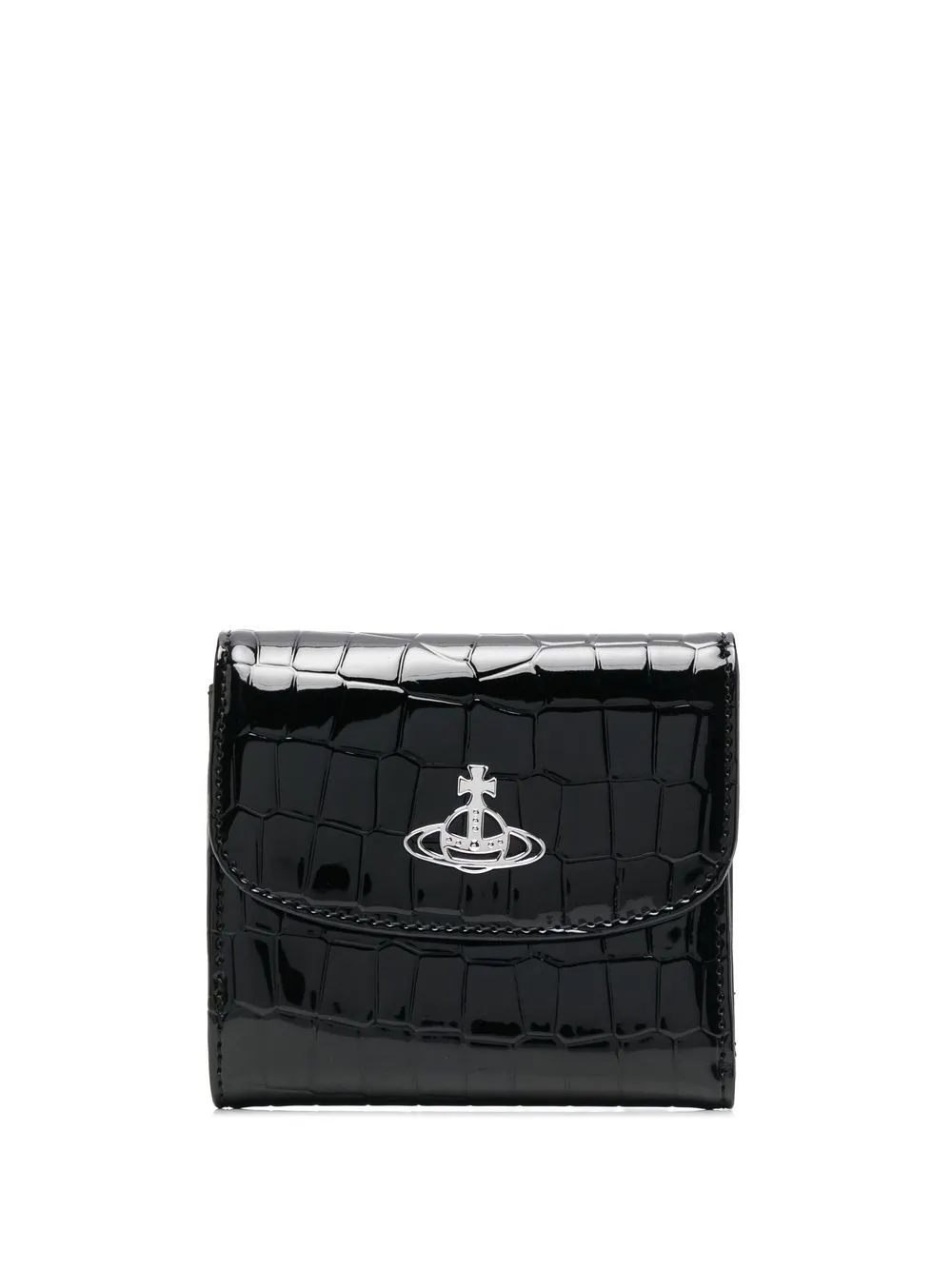 

Vivienne Westwood crocodile-effect Orb-plaque purse - Black