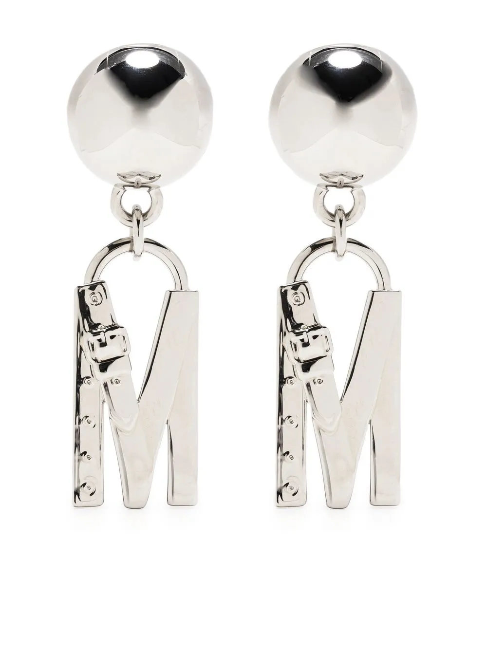 

Moschino aretes con dije del logo - Plateado