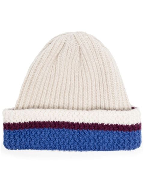 Pringle of Scotland ribbed-knit panelled beanie