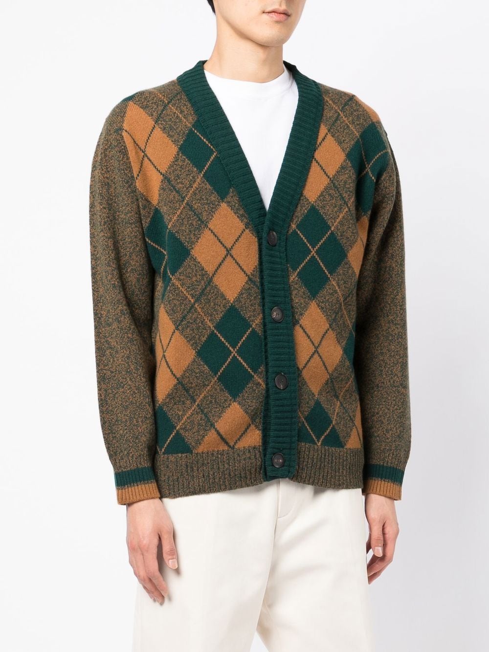 Pringle Of Scotland Patterned intarsia-knit V-neck Cardigan - Farfetch