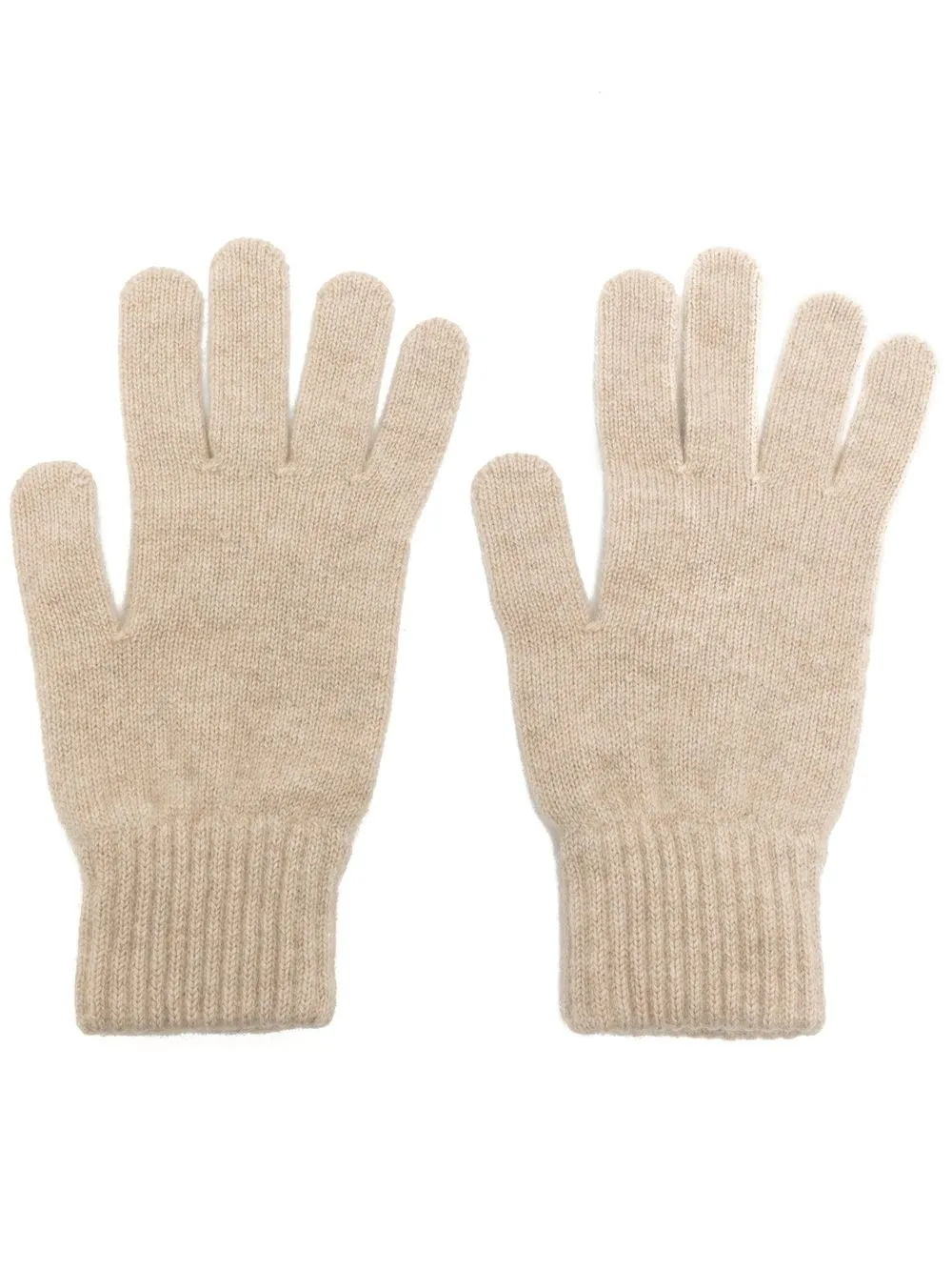 

Pringle of Scotland ribbed cashmere gloves - Neutrals