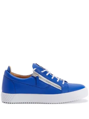 Giuseppe Zanotti GZ94 ダブルジップ ローカットスニーカー | ブルー