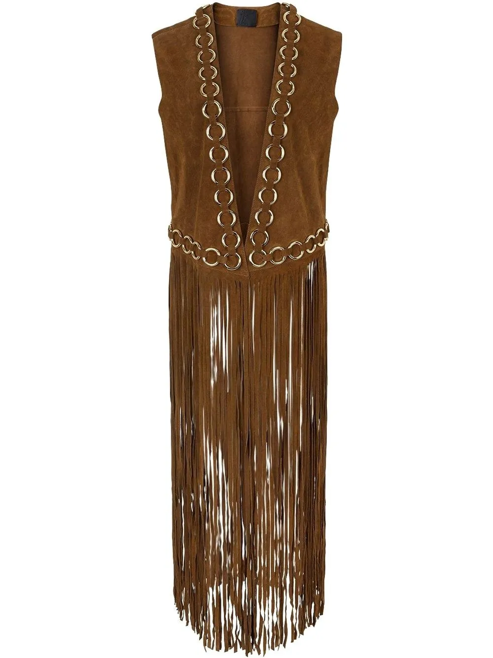 

Giuseppe Zanotti Demi suede fringe gilet - Brown