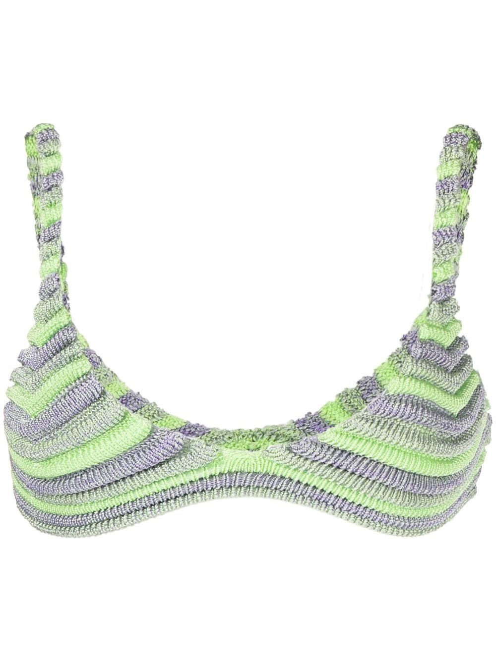 ISA BOULDER COLOUR-BLOCK KNITTED BRA TOP
