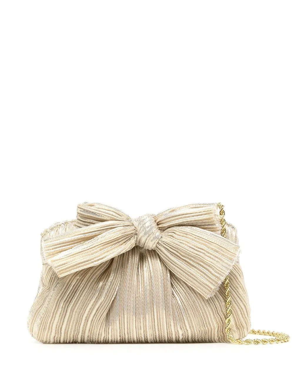 

Loeffler Randall plissé metallic bow crossbody bag - Gold