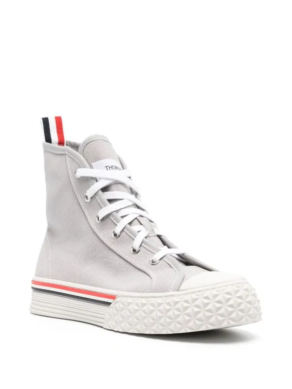 Thom Browne Collegiate high-top Sneakers | Grey | FARFETCH