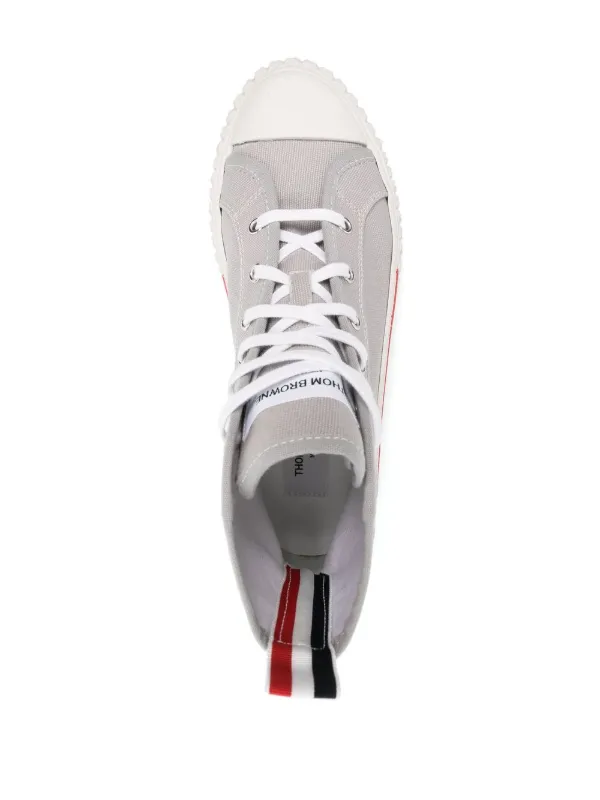 【関税込み】thom browne 'Collegiate' sneakers THOM BROWNE Collegiate leather high-top sneakers | THE OUTNET