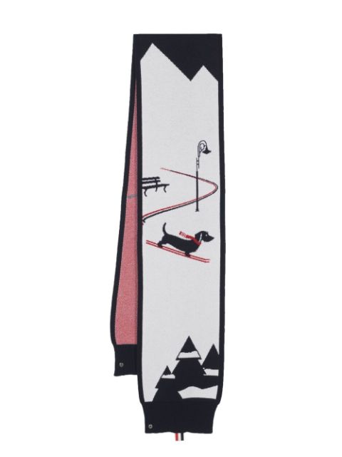 Thom Browne Holiday Hector Skiing jacquard scarf
