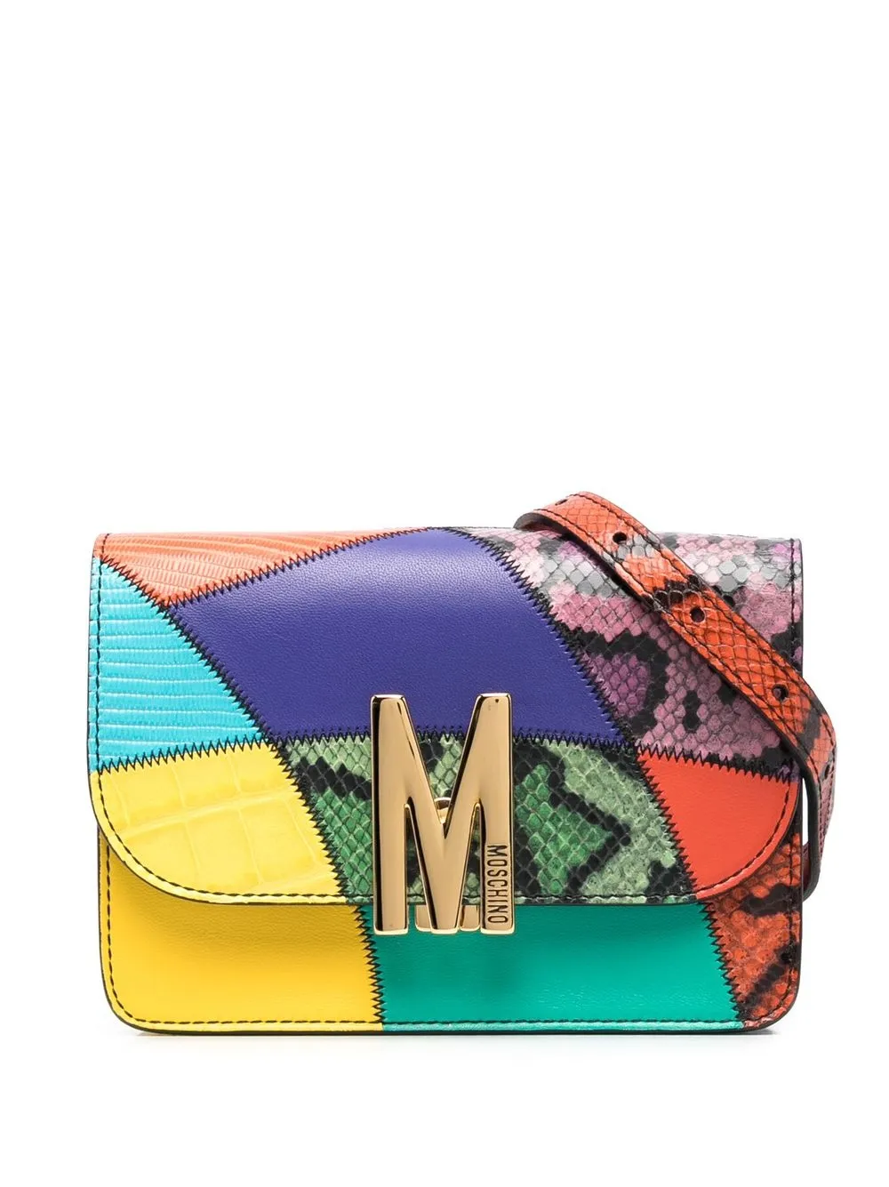 

Moschino bolsa de hombro con diseño patchwork - Naranja