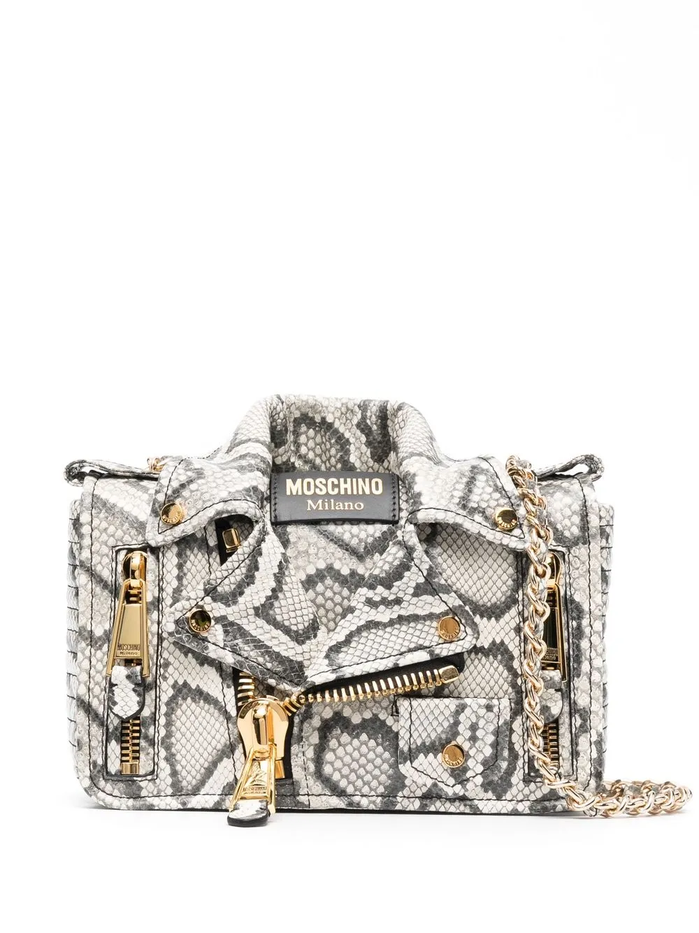 

Moschino bolsa de hombro Biker - Gris