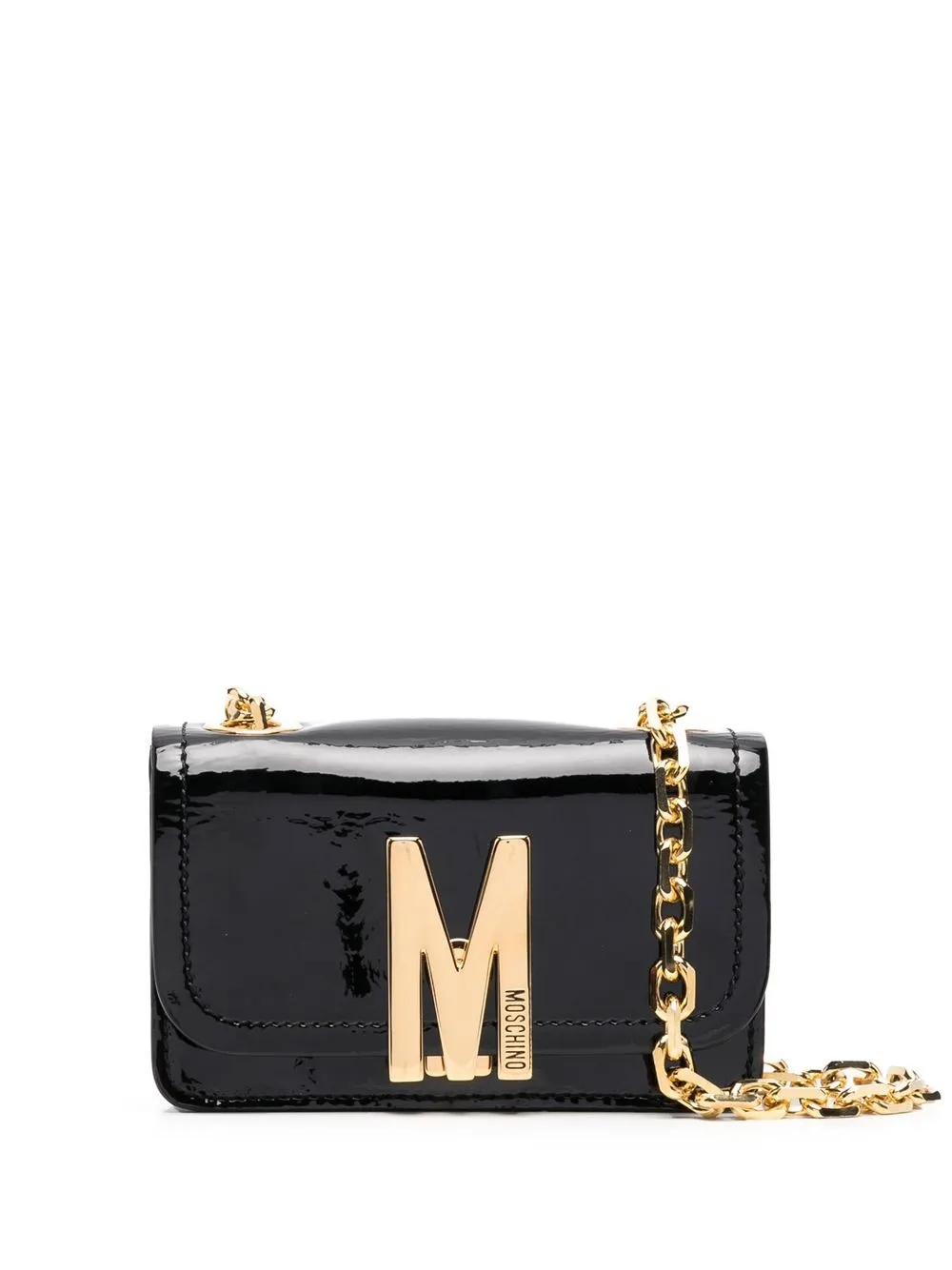 Moschino bolsa crossbody con placa del logo - Negro