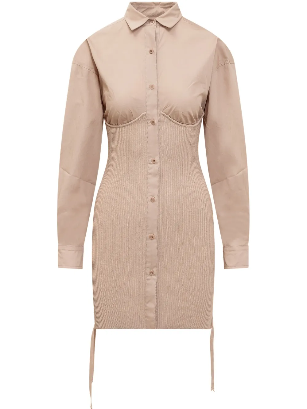 ANDREĀDAMO ribbed mini dress | Neutrals | Image 1