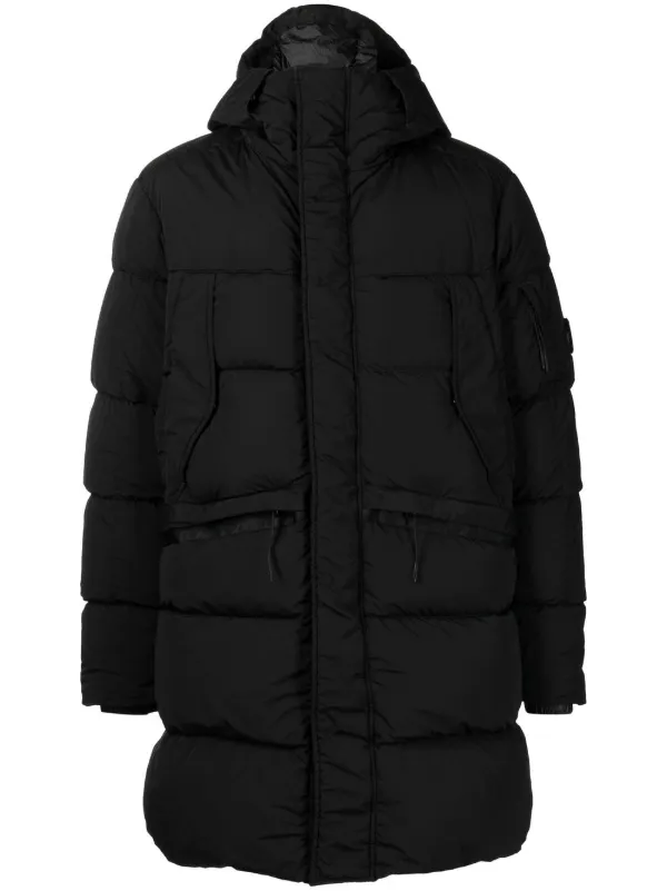 white company long puffa coat