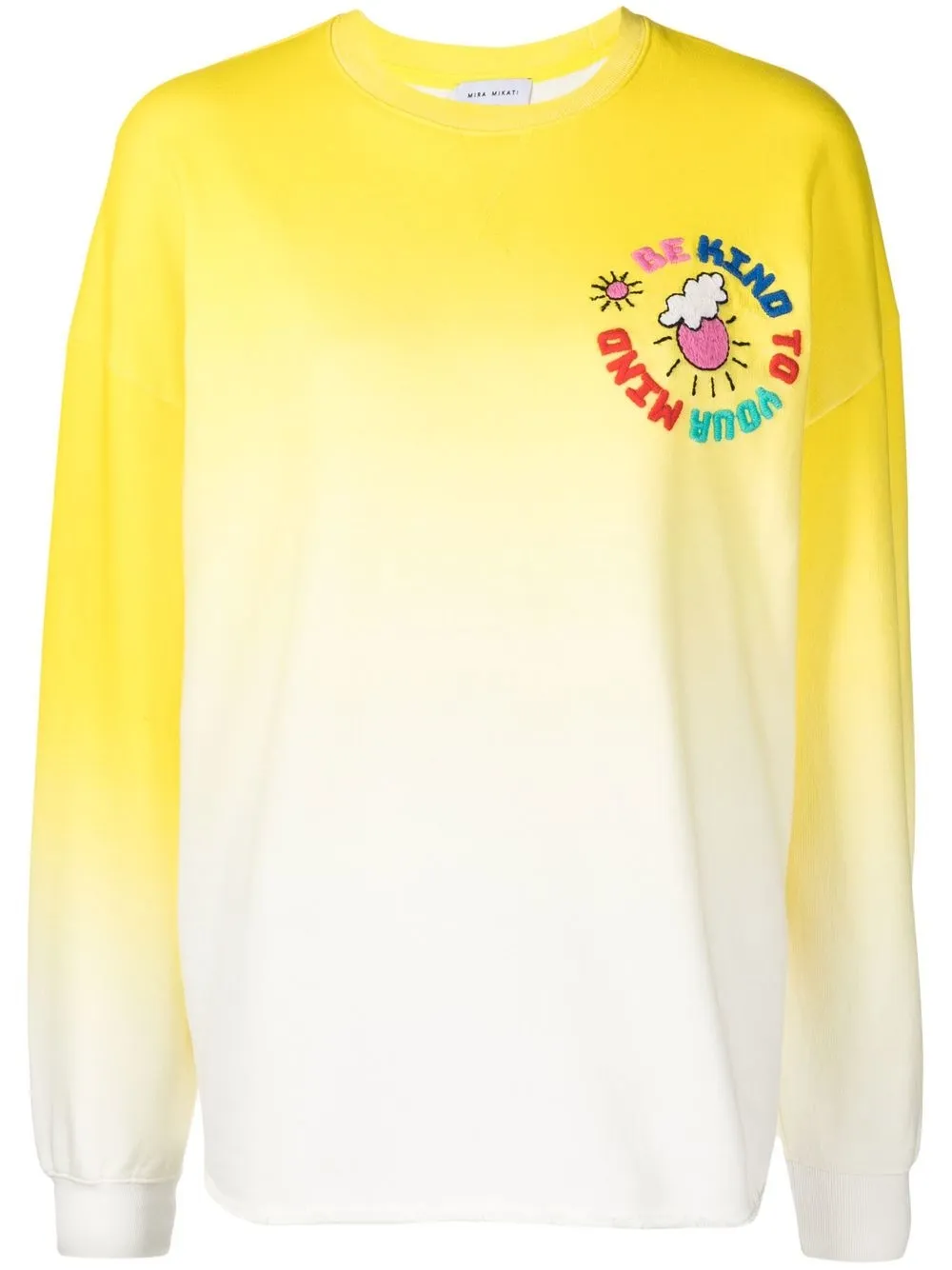 Mira Mikati Embroidered-logo Cotton Sweatshirt In Yellow