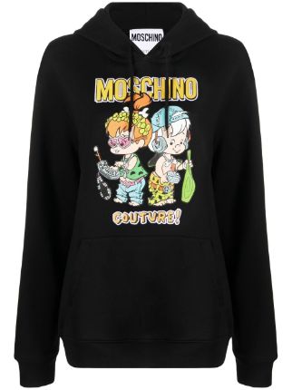 Moschino logo-print cotton-jersey Hoodie - Farfetch