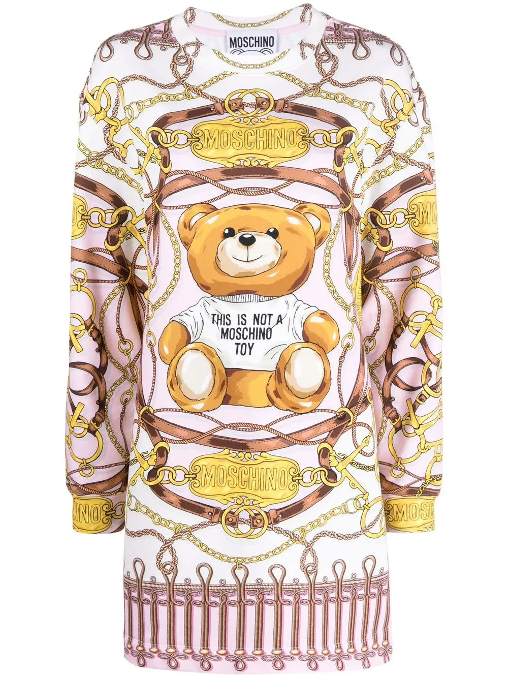 

Moschino vestido recto con motivo Teddy Bear - Rosado