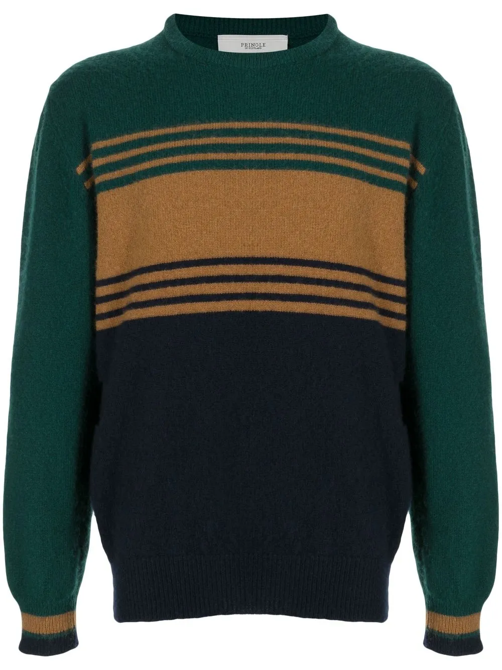 

Pringle of Scotland striped panelled wool jumper - Blue