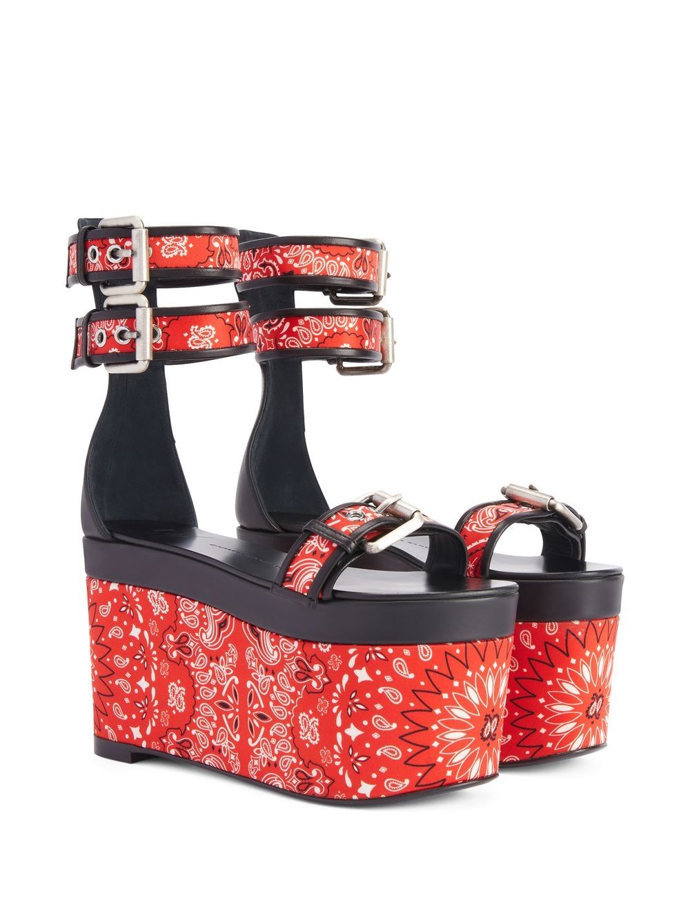 Giuseppe Zanotti Bandana sandalen met sleehak - Rood